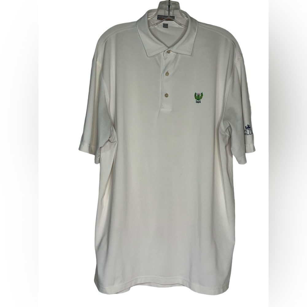 Peter Millar Summer Comfort White Golf‎ Polo Men's Size Large
